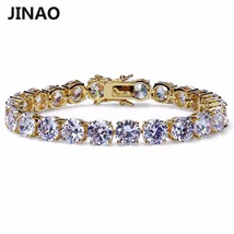 4mm 5mm Men&#39;s AAA Cubic Zircon Tennis Bracelet Gold Color Silver Color Iced Out  - £28.16 GBP
