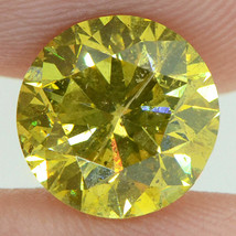 Fancy Yellow Diamond Loose Round Shape SI2 Natural Enhanced Polished 2.55 Carat - £2,654.87 GBP