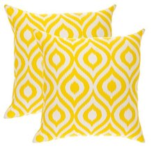 TreeWool (Pack of 2) Decorative Throw Pillow Covers Ikat Ogee Accent in 100% Cot - £18.30 GBP