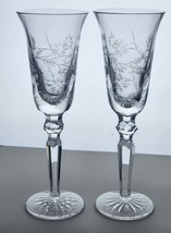 Signed Waterford CUT GLASS 18th century Flutes pair crystal - $114.00