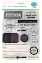 Martha Stewart Clear Dinner Party Stamps For Handmade Invitation Craft - $11.64