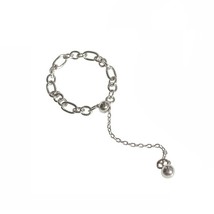 New Simple Heart Circle Rings For Women Silver Color Adjustable Chain Rings Punk - £9.28 GBP
