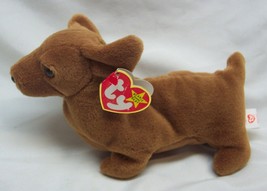 Vintage Ty 1995 Beanie Baby Weenie The Brown Dachshund Dog 7&quot; Stuffed Animal New - £11.87 GBP