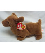 VINTAGE TY 1995 Beanie Baby WEENIE THE BROWN DACHSHUND DOG 7&quot; STUFFED AN... - £11.87 GBP