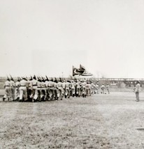 WW2 Era Military Real Photo Marching Unknown Location Date American Flag... - $54.23 CAD