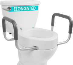 Toilet Seat Riser for Seniors (Raised with Handles) Grab Bar Seat for Se... - $131.11
