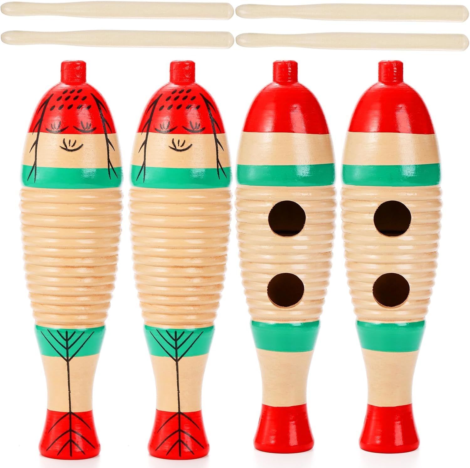 Yopay 4 Pack Guiro Instrument Fish Shaped, Latin Percussion Instrument F... - $41.99