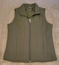 Christopher &amp; Banks Ladies Green Quilted Light Weight Vest - Size Small - £9.63 GBP
