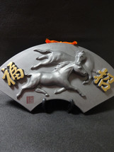 Japan Kawara Ornament Antique Horse Pattern Samurai Rare  - £208.10 GBP
