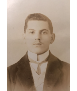 Antique 1909 RPPC Finely Dressed Gentleman w/ Wilton Collar Portrait Pos... - $12.19