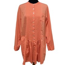 Chicos Pleated Stretch Tunic Coral Peach Blouse Size 2 - £25.26 GBP