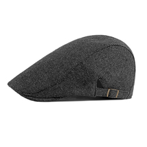 Dark Grey British Striped Beret Hat  - $25.99