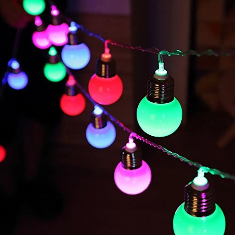 1.5M 10leds  20leds led Retro Globe Christmas String lights Battery Powered Outd - £60.43 GBP