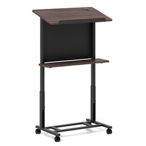 40.5-49 Inch Height Adjustable Rolling Podium Stand Lectern Table-Black - Color: - $147.49