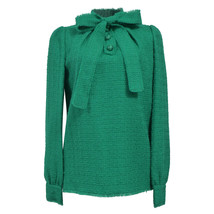 Dolce &amp; Gabbana Pussy Bow Blouse In Virgin Wool Women Green Size 38 - $246.05