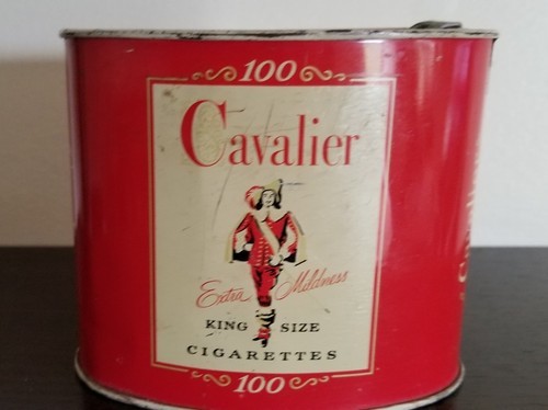 Vintage ~ Cavalier Metal Tin ~ Locking Lid ~ Oval Shaped ~ Filled With Buttons Item image 6