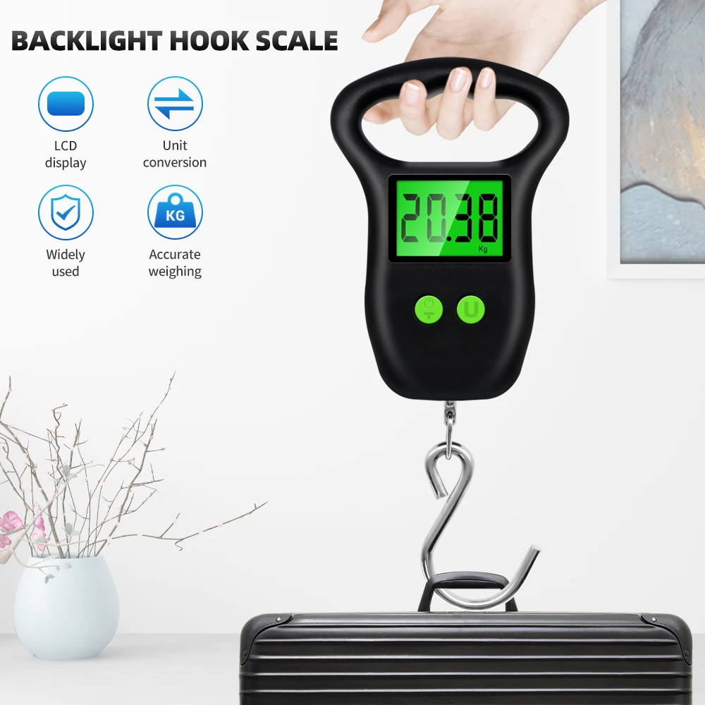 Portable Hand Held Digital Luggage Scale 50Kg 10g Fish Hook Hanging Scale Measur - £170.83 GBP