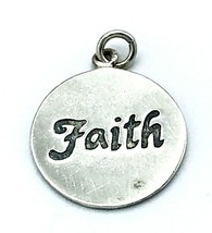 Vintage 925 FAS Sterling Silver Faith Charm - £15.82 GBP