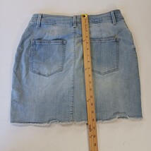 Maurices Jean Skirt Women’s 8 (28x16) Distressed Frayed Stretch Front Button image 7