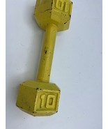 Hex CAP 10 Lb Pound Cast Iron Hex Dumbell Arm Curl Free Weight Yellow Wo... - £23.73 GBP