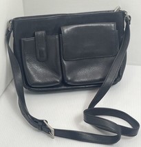Hobo International Crossbody Commute Purse Bag Black Leather Vintage 10” X 7” - £29.00 GBP
