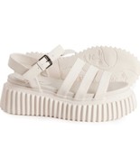 VINTAGE HAVANA Kamila Quarter Strap Wedge Sandals - Leather White Size 8 - $51.11 CAD