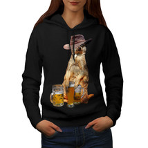 Wellcoda Drunk Animal Beer Womens Hoodie, Funny Casual Hooded Sweatshirt - £28.96 GBP