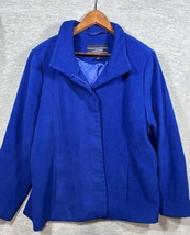 Lands End Womens Pea Coat Royal Blue Fully Lined Jacket Size 18 - $455.17 MXN