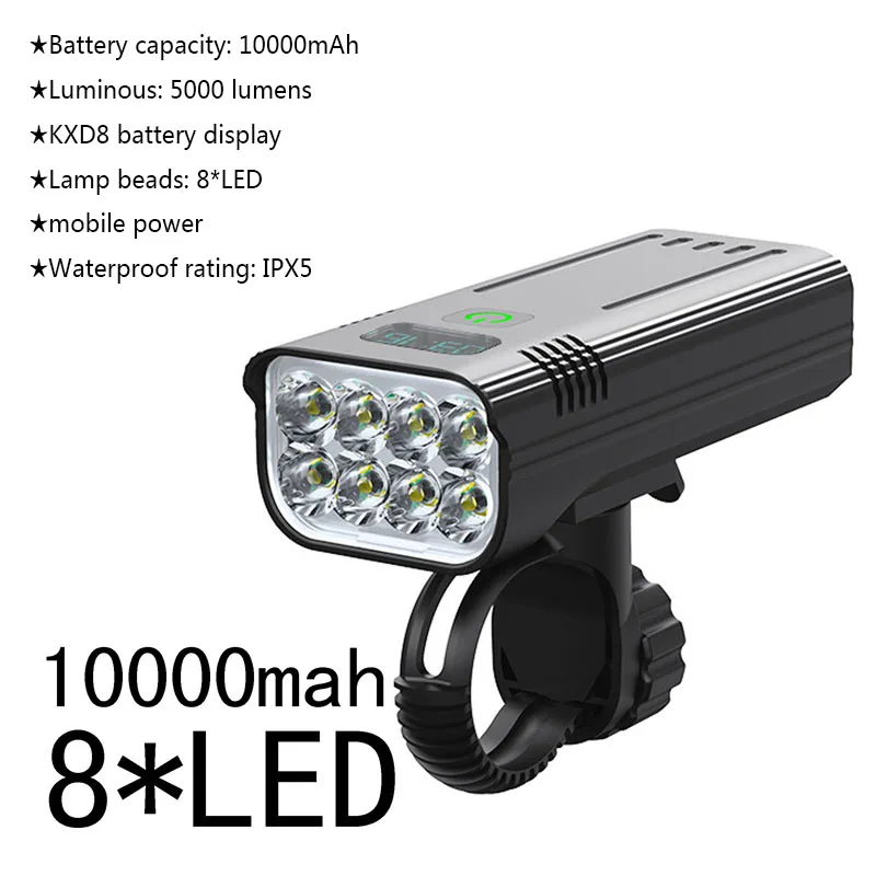 JumpingFish 10000 mAh Bike Light 10+ Hours USB Rechargeable LED Bicycle Light Su - £90.22 GBP