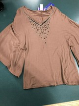 Panhandle Slim Mocha Flowy Sleeve Shirt - £22.22 GBP
