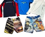 5 Boys Swim Clothes Shirts &amp; Shorts Trunk Lot SMALL UV Sun Protection - $27.23