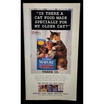 Purina Cat Chow Vintage Color Print Ad 90s Happy Kitty Mature Food Diet - $10.49