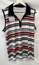 Izod Golf Athletic Polo Top Shirt Striped Sleeveless NWOT XL - $27.69
