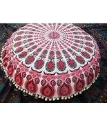 Traditional Jaipur Peacock Feather Mandala Floor Cushion, Large Decorati... - £18.19 GBP