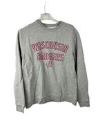 Wisconsin Badgers Sweatshirt Gray Red Logo Crewneck Pullover Men’s Large... - $294.78 MXN