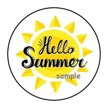 30 Hello Summer Envelope Seals Labels Stickers 1.5&quot; Round Sunshine Gifts - £5.88 GBP