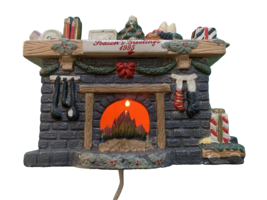 Vintage Ceramic Lighted Night Before Christmas Fireplace Display - £19.68 GBP