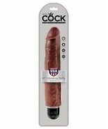 King Cock Vibrating Stiffy Realistic Dildo Waterproof Brown 10 Inch - $1,001.96 MXN
