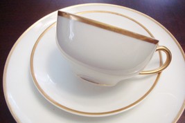 Haviland Limoges TRIO, cup, saucer dessert plate GOLD RIM [88B] - £51.56 GBP