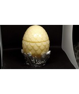 Handmade Yellow and Silver Resin Dragon Egg Container - $14.25