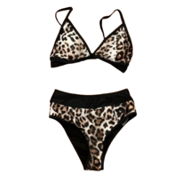 SHEIN Bikini Swimsuit Womens Small Brown Black Leopard Animal PrintNEW - £11.15 GBP