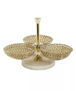 Classic Touch Triple Bowl Relish Dish Rope Design and Marble Base. NEW - £70.76 GBP