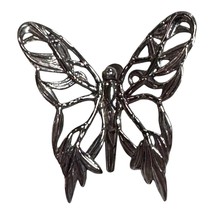 Signed John Hardy Detailed Silver-Tone Finish Butterfly Hair Clip Scarf ... - $24.99