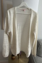 Halston Vintage Y2K 90’s 80’s Metallic  Open Front Beige Cardigan Women&#39;... - $35.00