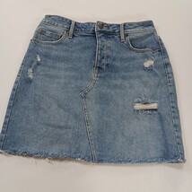 Old Navy RN#54023 Women's Blue Frayed Bottom Pockets Denim Mini Skirt Size 2 image 10