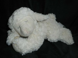 10&quot; Nat &amp; Jules 2011 Baby White Lamb Laying Sheep Soft Stuffed Animal Plush Toy - £18.68 GBP