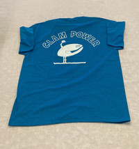 Vintage Clam Power t-shirt Steve Kuhn Rare Blue Men&#39;s Sz L - £119.65 GBP