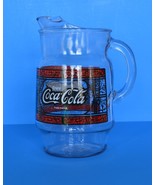 Glassware-Coca-Cola 1970&#39;s Pitcher-Vintage Stained Glass Logo - €12,82 EUR