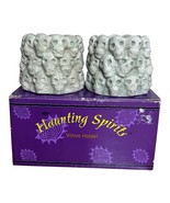VINTAGE RUSS BERNIE AND CO. HUMAN SKULLS HALLOWEEN CANDLE HOLDER PLANTER... - $16.00