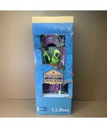 LL BEAN WINTER WALKER PINK GREEN SNOW SHOES WITH POLES &amp; BAG SIZE 19 50-... - $136.75 CAD
